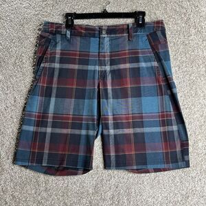 Lululemon Athletica Mens Chino Shorts Size 36 Plaid Pockets‎ Casual Organic
